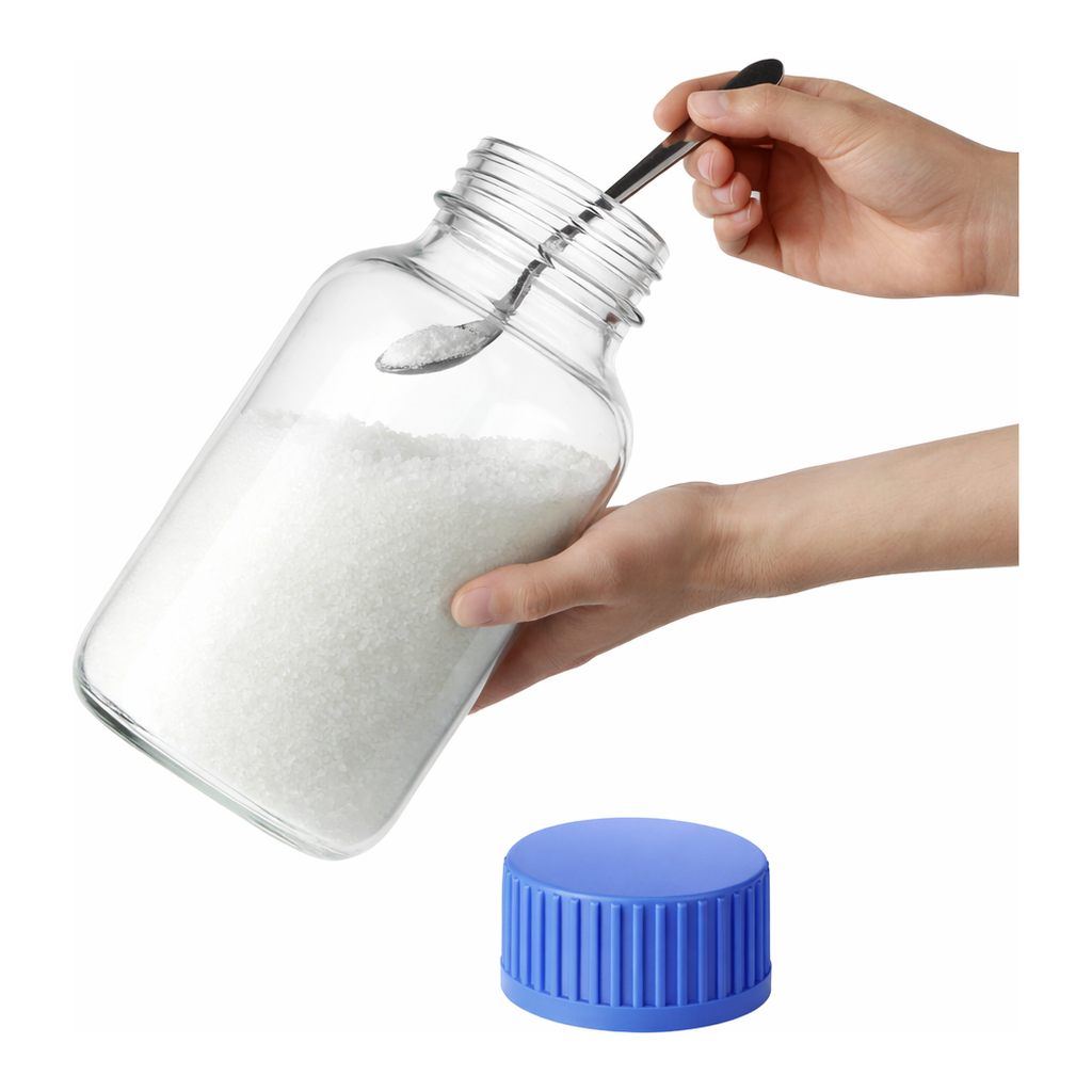 Merck Duran GLS 80 wide mouth graduated laboratory bottles with cap and pouring ring