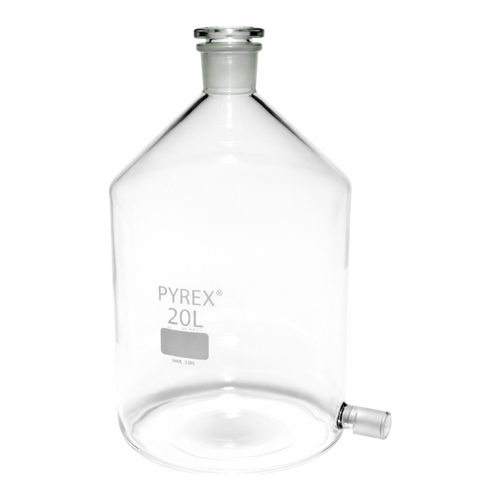 Merck Pyrex Aspirator bottles with ground glass side-socket and neck