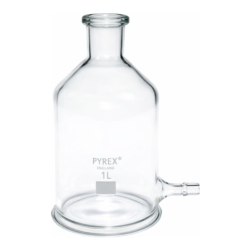 Merck Pyrex Aspirator bottles with tubing side-arm and unground neck