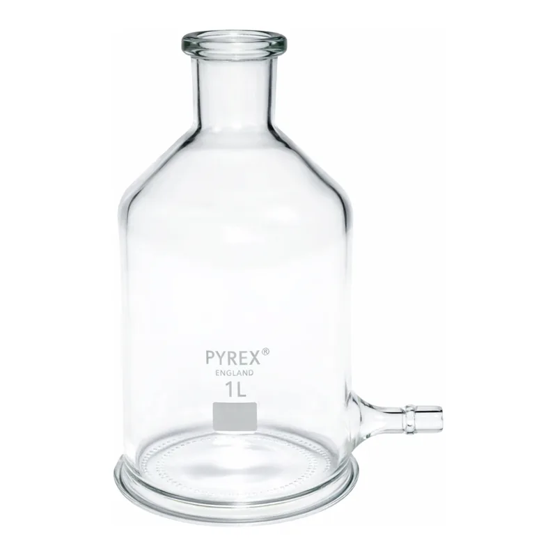 Merck Pyrex Aspirator bottles with tubing side-arm and unground neck