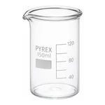 Merck Pyrex Berzelius beakers, heavy duty, tall form, with printed trace code