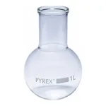 Merck Pyrex Boiling flask, round bottom, wide neck