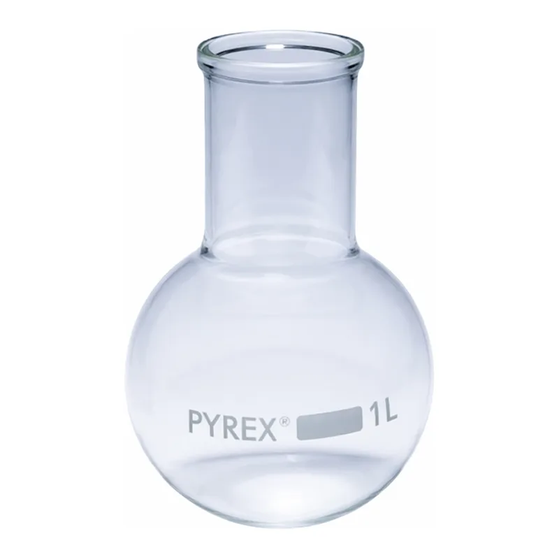 Merck Pyrex Boiling flask, round bottom, wide neck