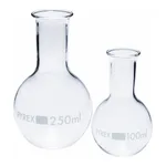 Merck Pyrex Boiling flask, flat bottom, narrow neck