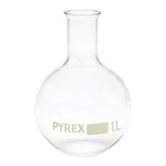 Merck Pyrex Boiling flask, round bottom, narrow neck