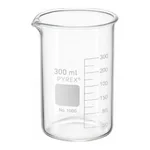 Merck Pyrex Berzelius graduated beaker, tall form with spout