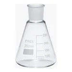 Merck Pyrex Erlenmeyer flask, graduated, ground socket
