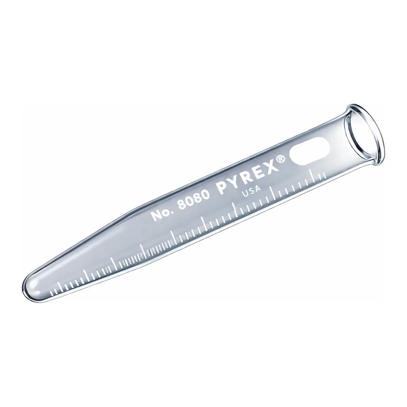 Merck Pyrex centrifuge tubes with beaded rim and white enamel graduations