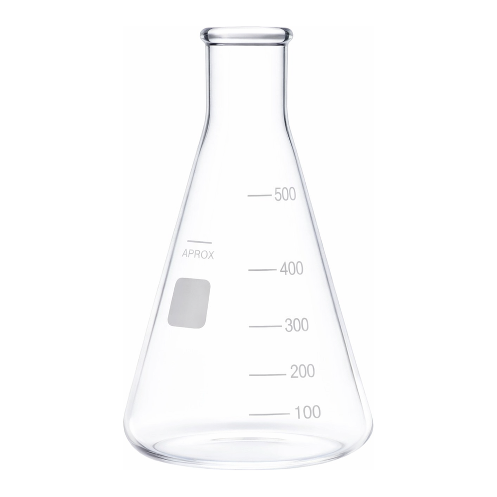 Merck Pyrex Erlenmeyer flask, heavy duty, narrow neck