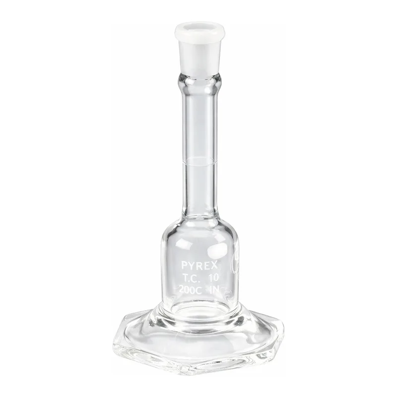 Merck Pyrex certified and serialized micro volumetric flask, with Pyrex stopper