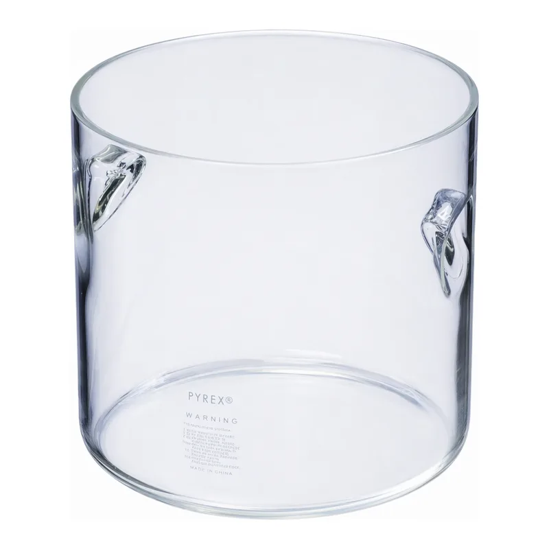 Merck Pyrex cylindrical jar with recessed handles