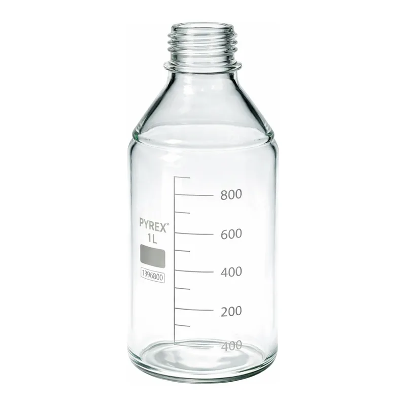 Merck Pyrex Media-Lab Bottles, plastic coated, with-out cap and pouring ring, with printed trace code