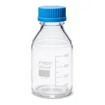 Merck Pyrex Media-Lab Bottles, with cap and pouring ring, with printed trace code
