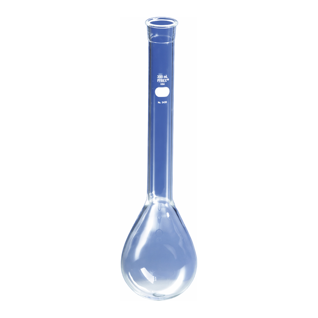 Merck Pyrex Kjeldahl, round-bottom, long neck flask