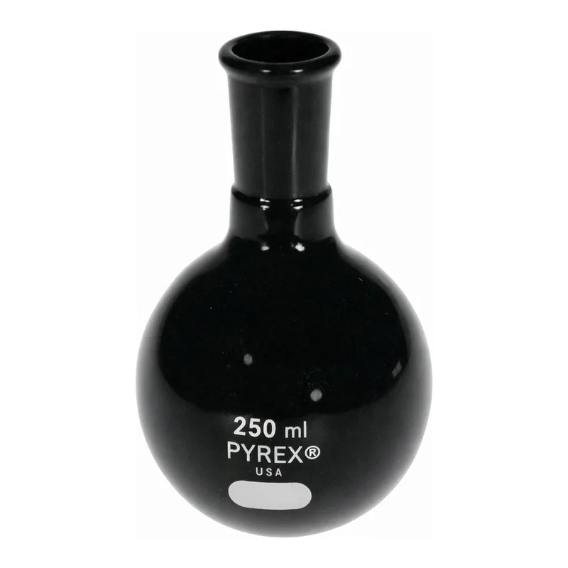 Merck Pyrex low actinic flat-bottom boiling flask, ST 24/40 joint