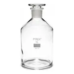 Merck Pyrex Reagent bottles, narrow neck with stopper