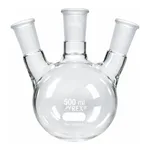 Merck Pyrex round-bottom three neck angle type distilling flask