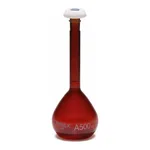 Merck Pyrex Volumetric flask, heavy duty, class A, amber, works certified, USP/ISO/DIN tolerances