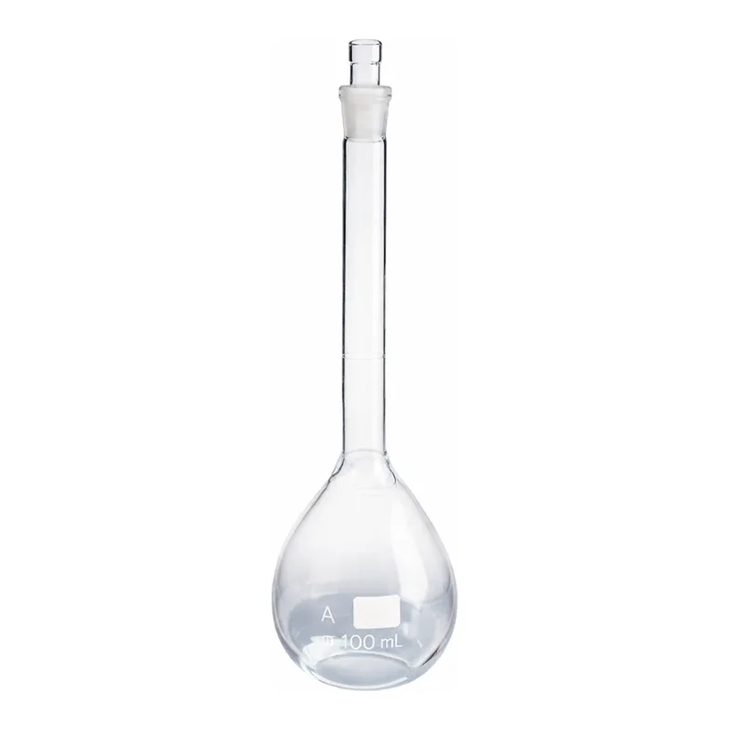 Merck Pyrex volumetric flask, certified and serialized, with Pyrex ST stopper