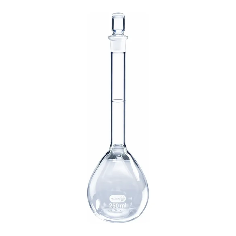 Merck Pyrex volumetric flask, with Pyrex ST stopper