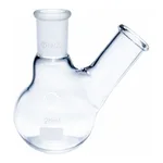 Merck Quickfit two-neck round-bottom flasks, with septum-inlet