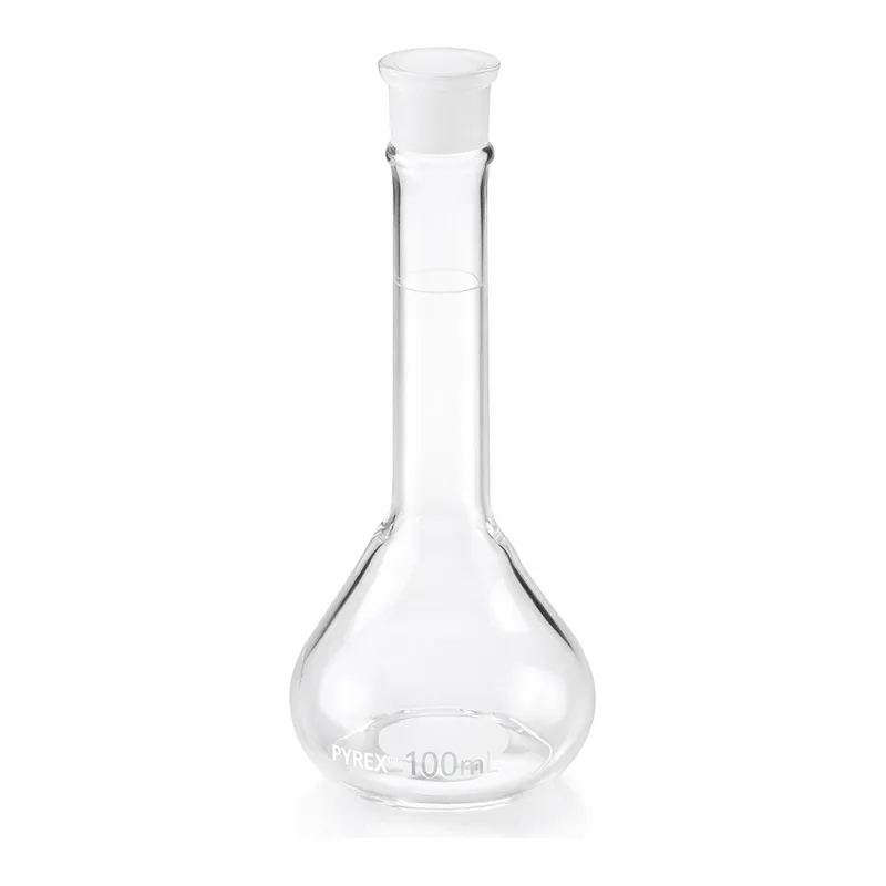 Merck Pyrex wide mouth micro volumetric flask with Pyrex ST stopper