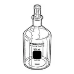 Merck PYREXPLUS narrow-mouth reagent bottle, with Pyrex ST stopper, protective coating