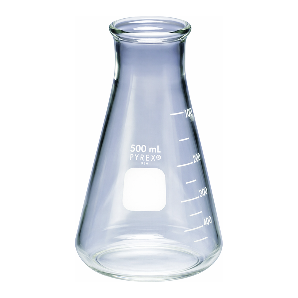 Merck Pyrex wide-mouth Erlenmeyer flask