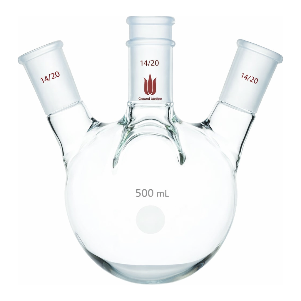 Merck Synthware four neck round bottom flask with angled side necks