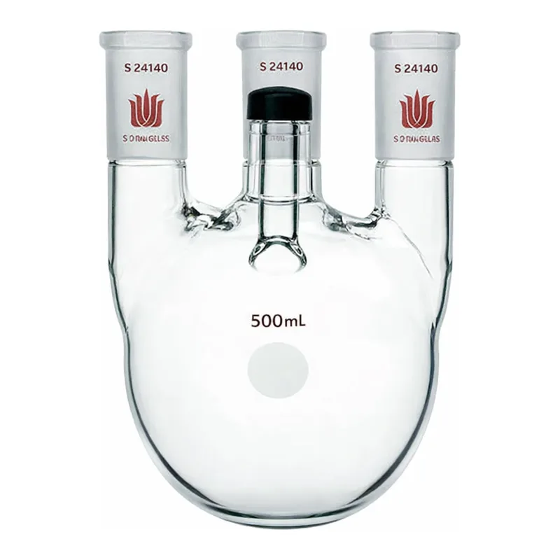 Merck Synthware four-neck round bottom flask with threaded side arm