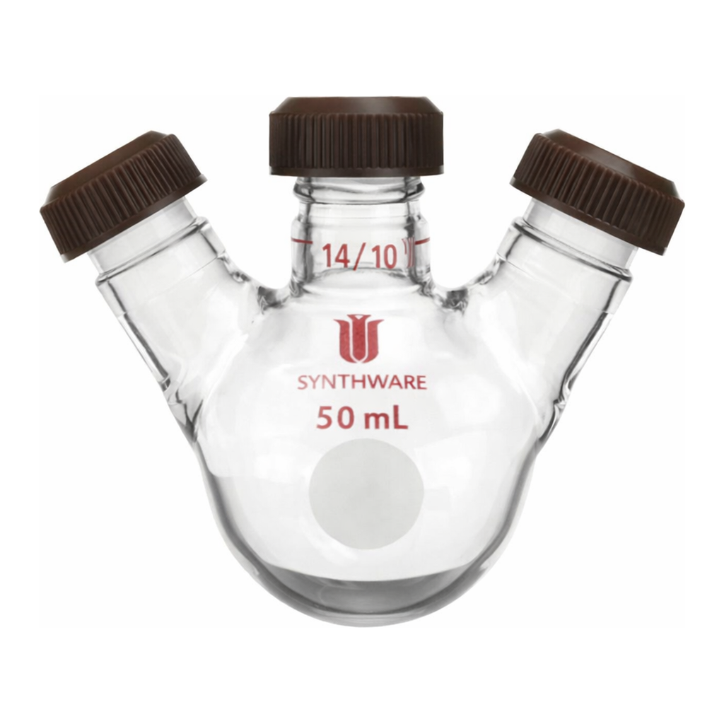 Merck Synthware three-neck round bottom flask