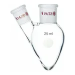 Merck Synthware two neck pear shaped flask