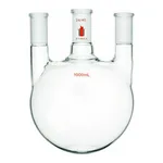 Merck Synthware three neck round bottom flask with vertical side necks