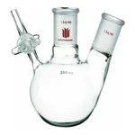 Merck Synthware two neck reaction flask with glass stopcock