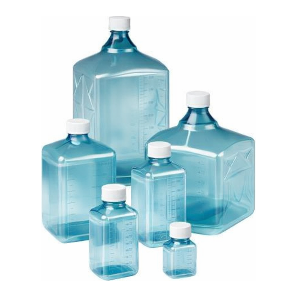 Merck Biotainer square media bottles with handle