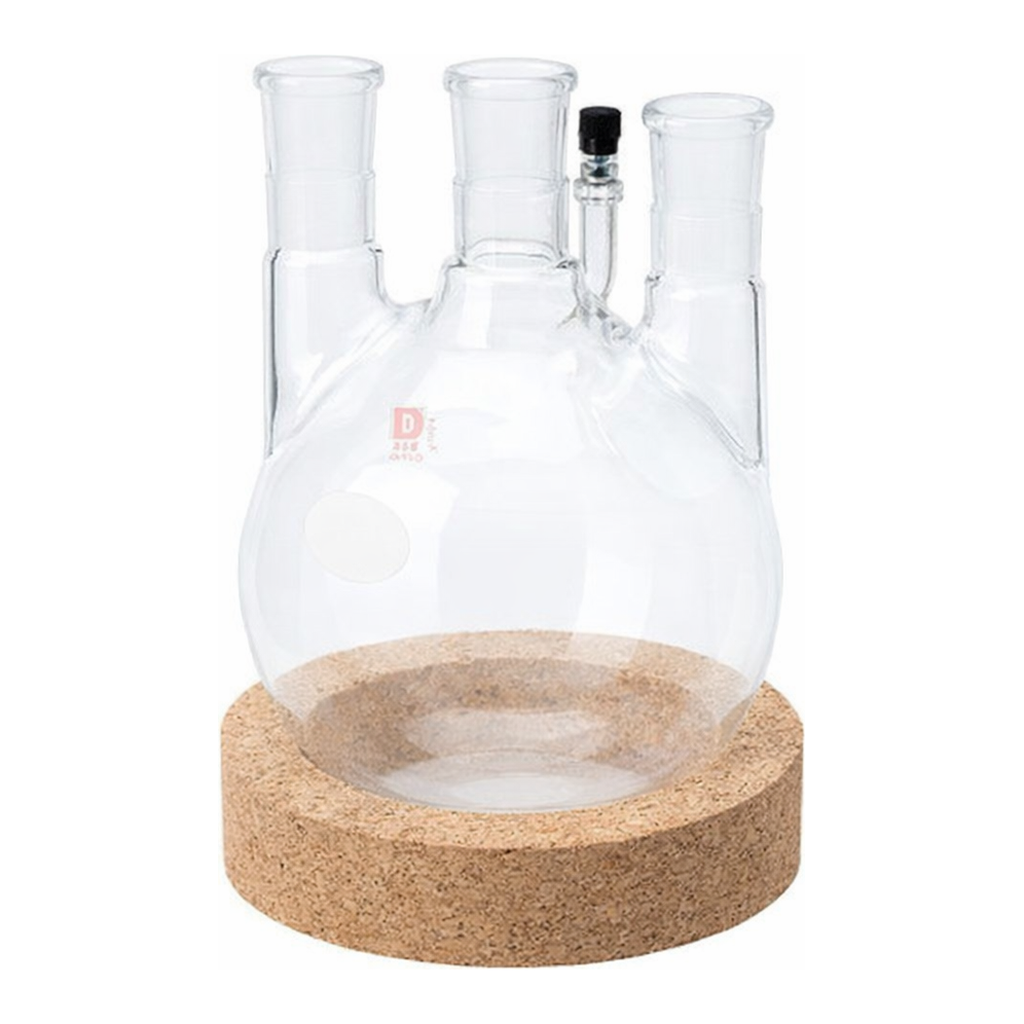 Merck Ace three-neck round-bottom flask with threaded side-arm
