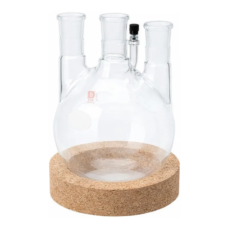 Merck Ace three-neck round-bottom flask with threaded side-arm