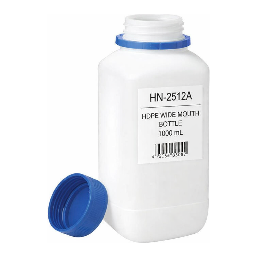 Merck BRAND square bottle with tamper-proof screw cap, PE-HD