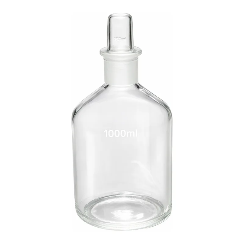 Merck Corning narrow mouth reagent bottle with Pyrex ST stopper