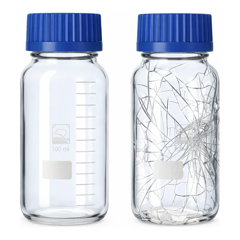 Merck Duran GLS 80 Protect wide mouth graduated laboratory bottles