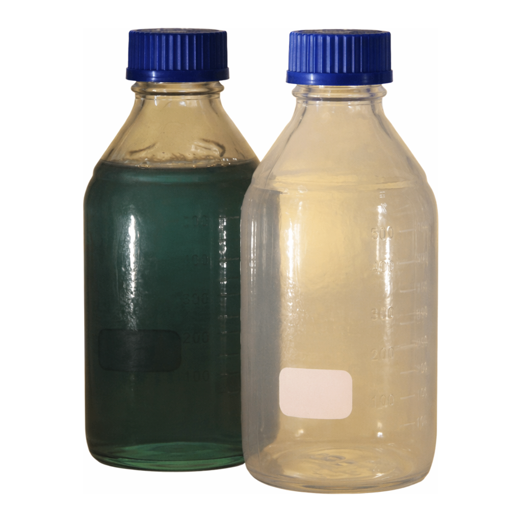 Merck Duran plastic-coated laboratory bottles