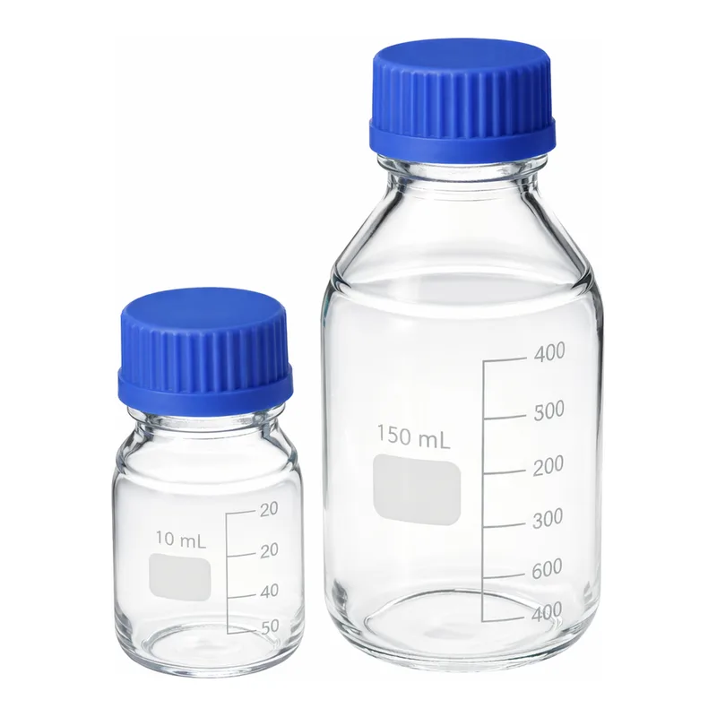 Merck Duran laboratory bottles, with caps