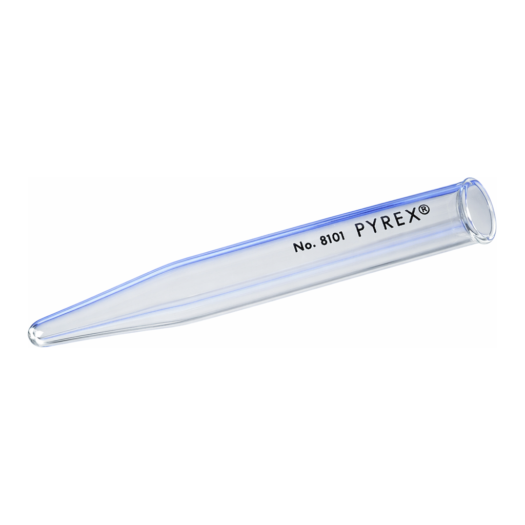 Merck Pyrex centrifuge tube with colored graduations, beaded rim