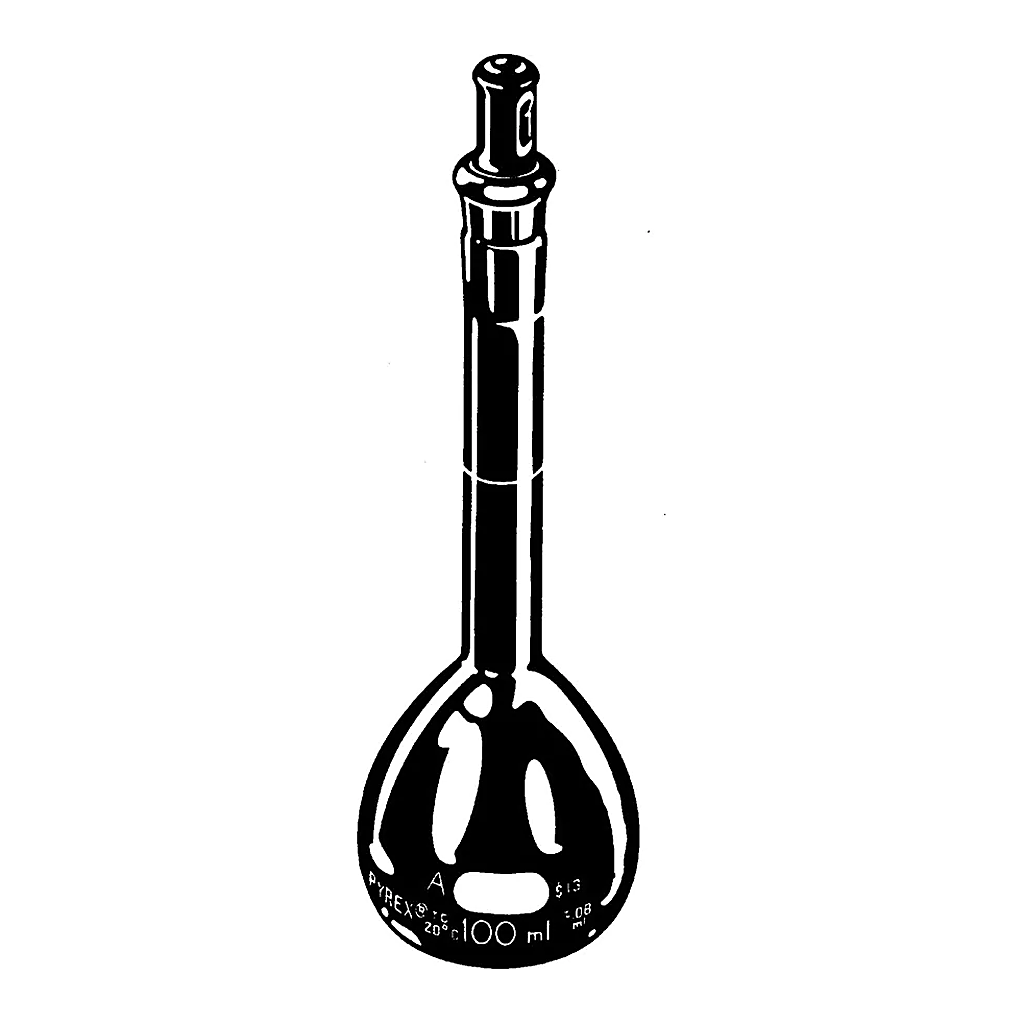 Merck Pyrex class A low-actinic volumetric flask, Pyrex ST stopper