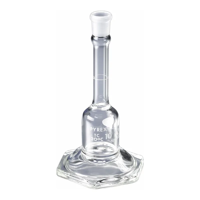 Merck Pyrex certified and serialized micro volumetric flask, with Pyrex stopper