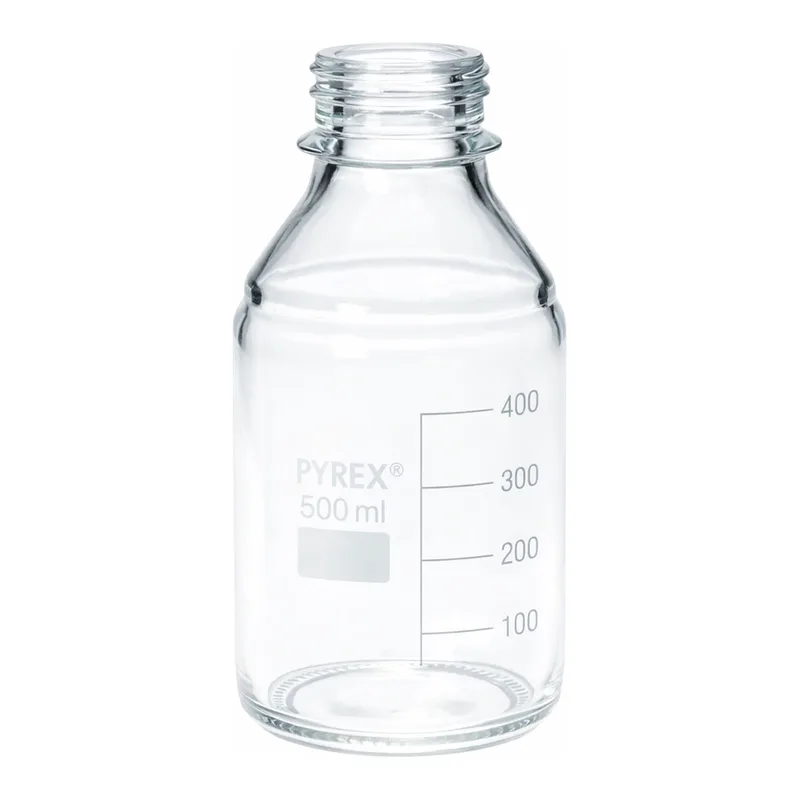 Merck Pyrex Media-Lab Bottles, with-out cap and pouring ring, with printed trace code