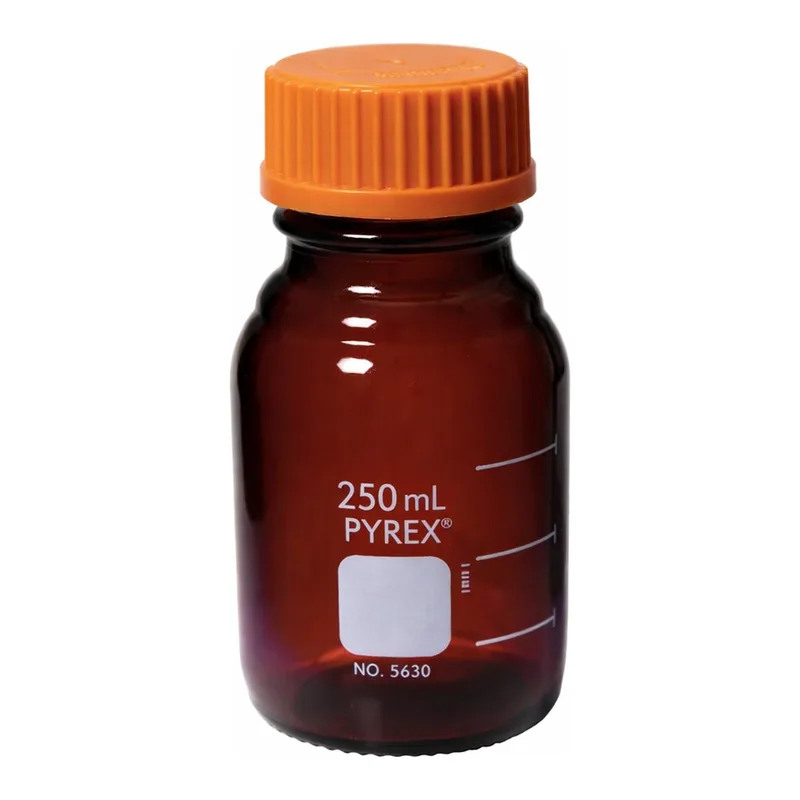 Merck Pyrex low actinic media storage bottle, graduated with screw cap