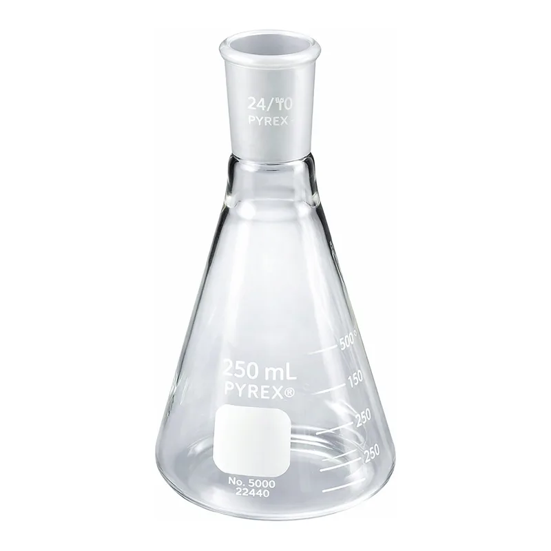 Merck Pyrex narrow-mouth Erlenmeyer flask with joint