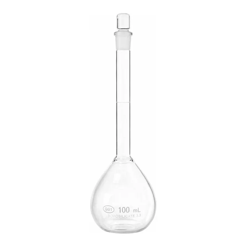Merck Pyrex volumetric flask, with Pyrex ST stopper