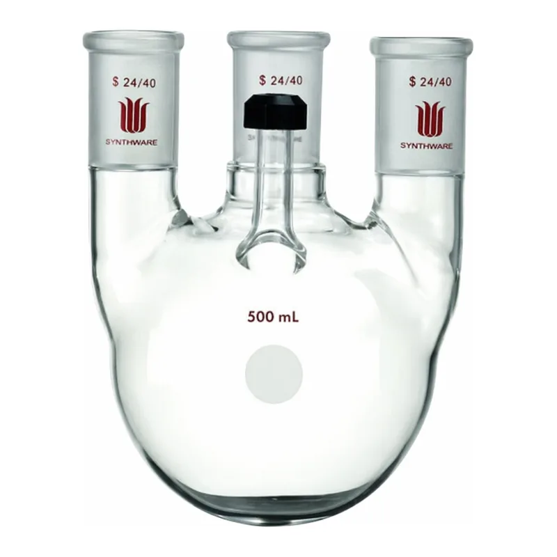Merck Synthware four-neck round bottom flask with threaded side arm